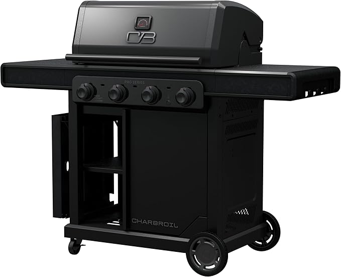 Char-Broil Pro Series with Amplifire Infrared Technology 4-Burner Propane Gas Grill and Griddle Cabinet, Black 463279224