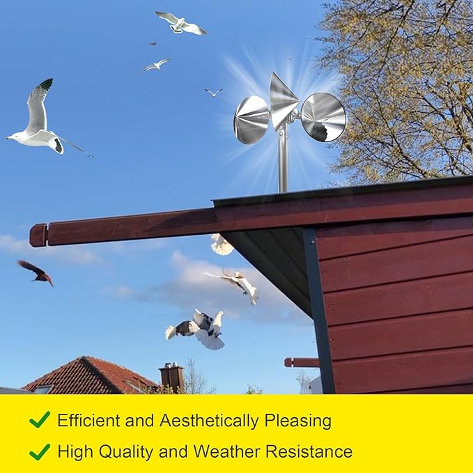 Bird Reflectors to Keep Birds Away, Scare Devices- Bird Spinners to Keep Pigeons Sparrows, and Woodpeckers Away for Outside (2PC)