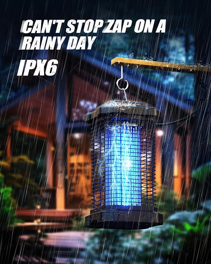 Minimoon Bug Zapper Outdoor 4000V Electric Mosquito Zapper 20w Fly Zapper for Backyard Patio Balcony Garage, IPX6 Waterproof