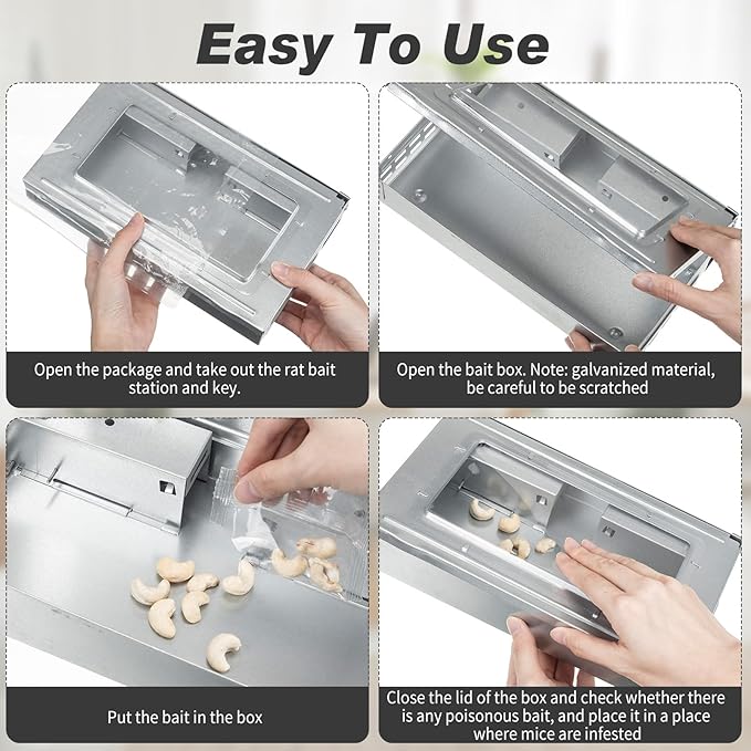 Qualirey 2 Pack Multi Catch Mice Trap Clear Top Humanized Mouse Trap Rodent for Indoor Outdoor Rat Control Pet and Security (Silver Color)