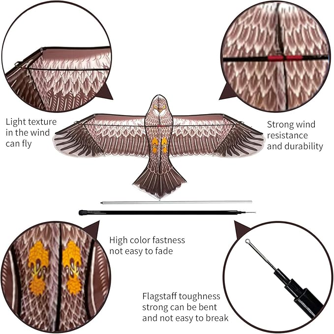 eyijklzo Bird Scarer Flying Kite Crops Farm Flying Bird Hawk Flying Kite