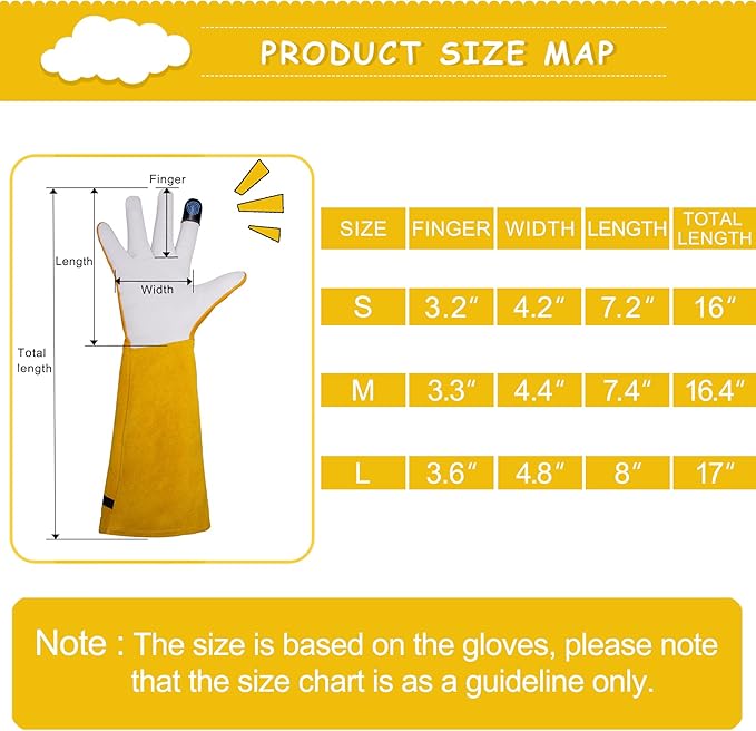 Garden Gloves Women/Men Thorn Proof, Deerskin Suede, 2 Layers Leather Rose Pruning Long Gardening Gloves for Cactus