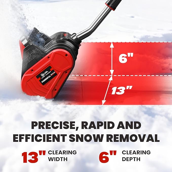 SILVEL Brushless Cordless Snow Shovel,40V 13-Inch 4.0Ah Snow Thrower,Battery Snow Blower with Directional Plate & Adjustable Front Handle (2 Batteries, Quick Charger & Scraper Bar Included)