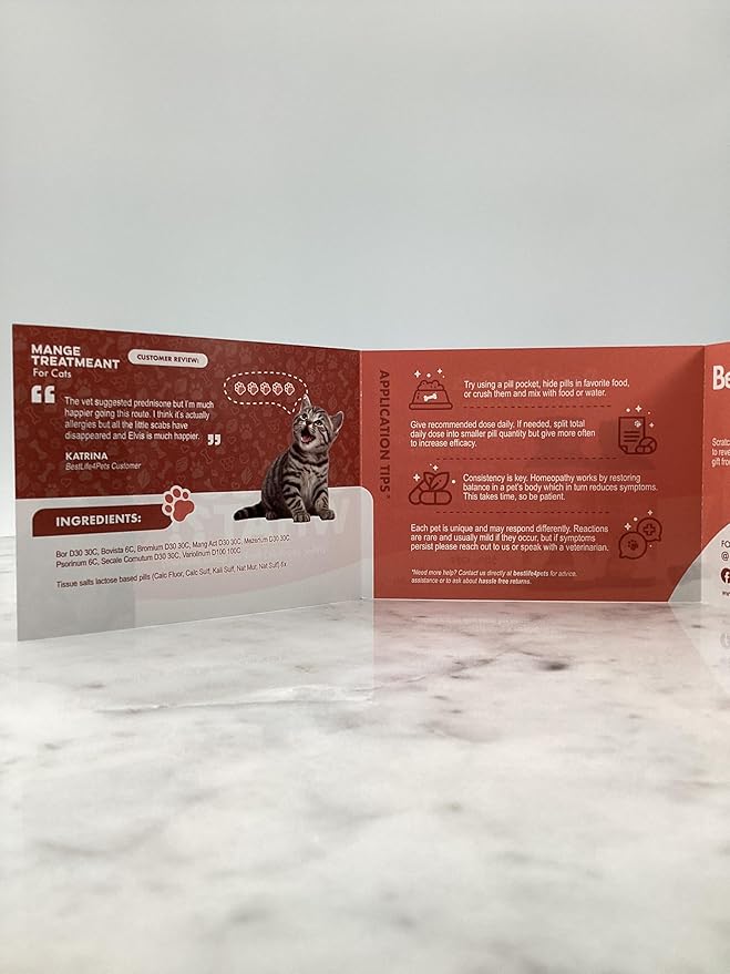 Mange Support & Cat Itchy Skin Relief, Naturally Reduces Shedding, Excessive Grooming and Ear Mites in Cats and Kittens, Eases Red Sores and Dry Skin, Promotes Healthy Coat (800 Small, Odorless Pills)