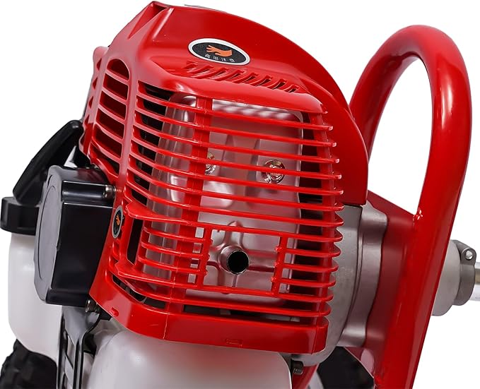 49CC 2-Stroke Gas Powered Lawn Mower, Hand Push Lawn Mower Trimmer, Brush Mower Gasoline Brush Broom Sweeping Machine, Gas Brush Cutter String Trimmer for Yard