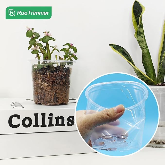 Transparent Nursery Pots 3.5Inch with Humidity Domes for Seeds Starting, Clear Plastic Plant Pots with Drainage Holes (3.54Inch, 40Pcs,Clear Pots with Lids)