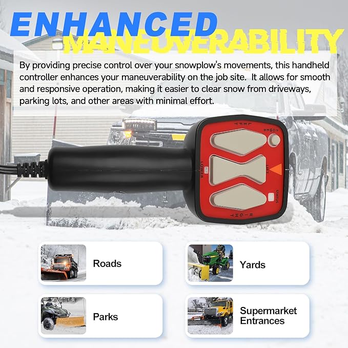 Snowplow Handheld Controller Fit for Western 56462 | SAM 1306902 | Fisher 9400, Straight Blade Plows, 6 Pin Plug Hand Held Controller