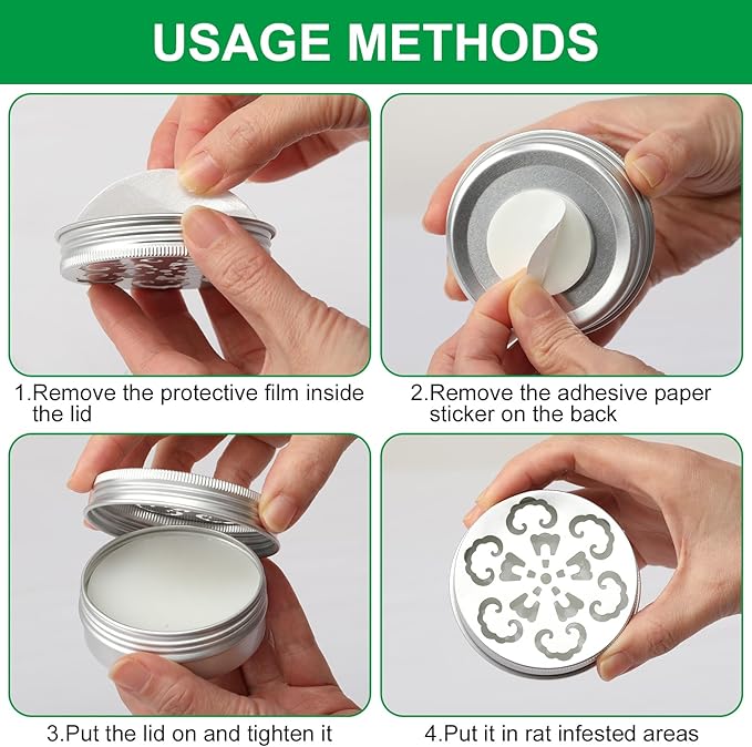 4 Pack Rodent Repellent for Car Engines,Peppermint Oil to Repel Mice and Rats,humanely Mouse Traps for Car,House