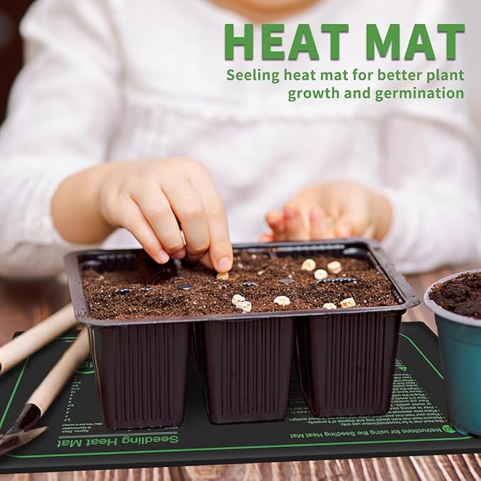 Seedling Heat Mat for Seed Starting, 10" x 20.75" 21W Waterproof Heating Pad for Indoor Tray Plants,Safe & Durable Warm Mats for Hydroponics Germination