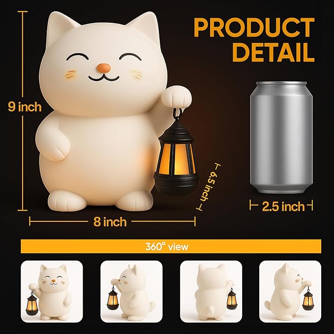 Solar Cat Garden Statue – Outdoor Garden Art, Lawn Ornaments & Patio Yard Decor, Cat Lover Gifts for Women Mom Grandma