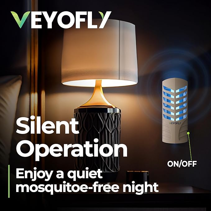 VEYOFLY Fruit Fly Trap Indoor (1 Device + 3 Refills), Gnat Catcher, Plug-in Light Insect Trap for House, Bug Killer