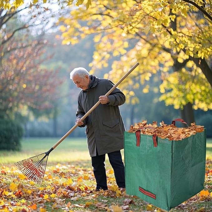 Heavy Duty Reusable Leaf Bags, 33-Gallon (Pack of 2) – Yard Waste Bags with Reinforced Carry Handles, Foldable & Portable for Lawn, Garden, Camping, and Debris Collection