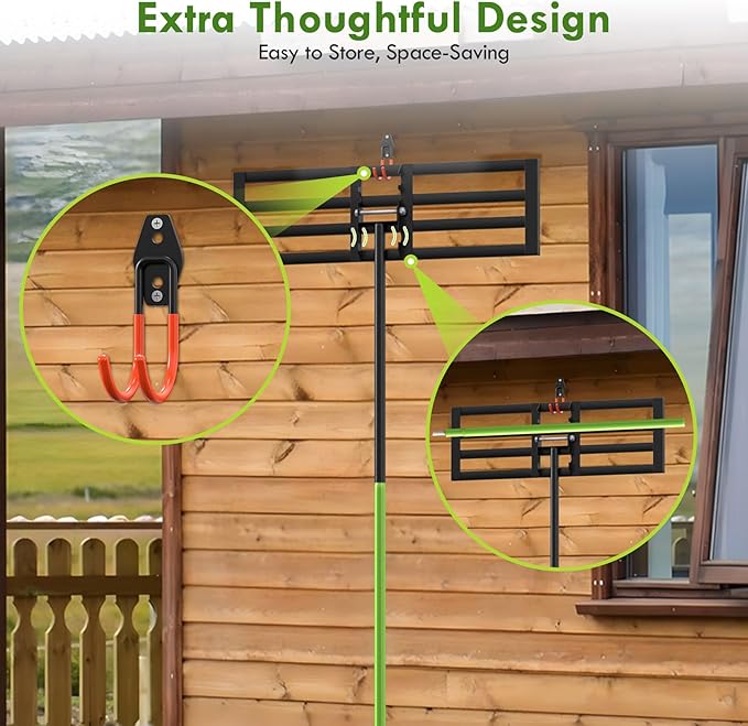 Seeutek Lawn Leveling Rake, 35” x 10” Lawn Leveler with 6.5FT Stainless Steel Handle Rakes for Lawns, 0-180° Adjustable Ground Leveler Tool for Yard, Level Soil Sand Dirt Surfaces