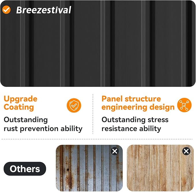 10x8 FT Metal Outdoor Storage Shed, Dual Doors with Lockable Bolts, Large Garden Shed for Yard Tools, Bike, Generator, Waterproof Galvanized Steel Panel with Vent & Sloping Roof