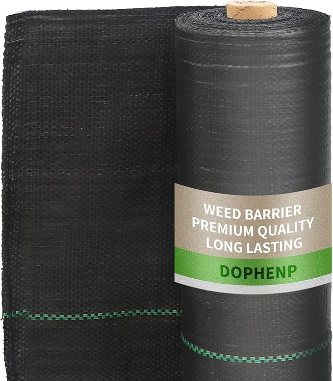 3x100ft 3.2OZ,Weed Barrier Landscape Fabric Heavy Duty, Woven Weed Control Fabric, High Permeability Good for Flower Bed, Geotextile Fabric Underlayment, Driveway (3.2ft*49ft)
