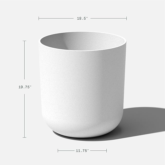 Veradek Mason Series Lima Planter - Round Planter for Indoor or Outdoor Porch/Garden | Made from Plastic-Stone Composite with Drainage Holes | Modern Décor for Succulents, Flowers, Small Plants