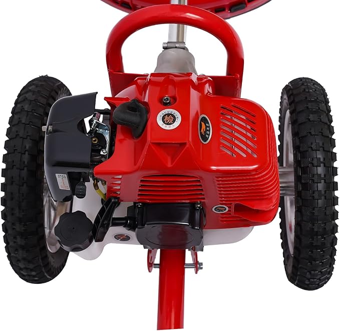 Gasoline Lawn Mower, 49CC 2-Stroke Gasoline Mower Grass Trimmer 6500-7000 RPM Portable Multifunction Gas Brush Cutter String Trimmer for Mountains Lains Orchards & Vegetable Fields