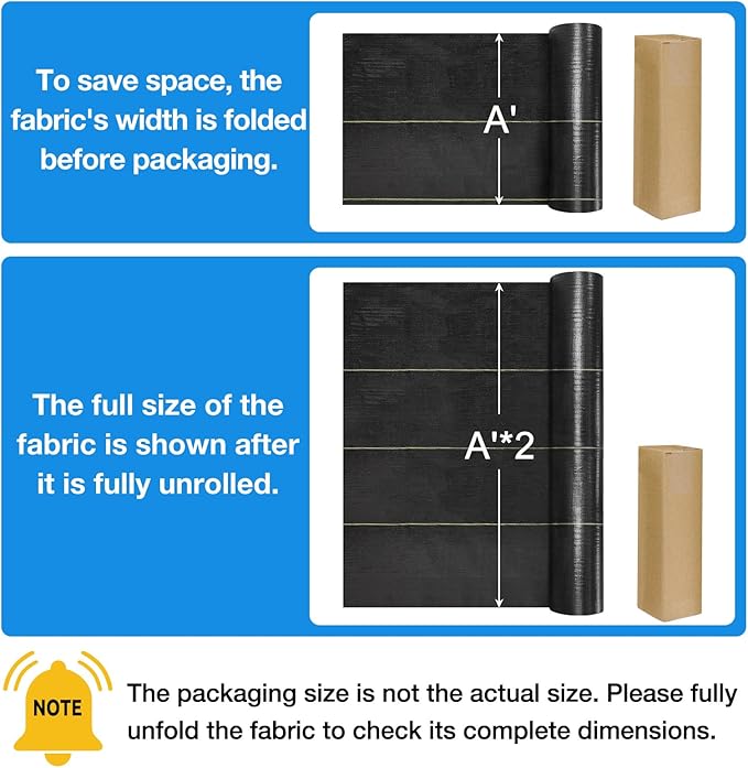5ft x100ft Black Weed Barrier Landscape Premium Fabric-Heavy Duty Woven Ground Cloth with Superior Permeability Weed Control Convenient Design