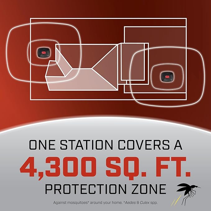 Ortho Home Defense Mosquito Kill and Prevent, Controls Mosquitoes and Larvae, Silent, Easy-to-Use, Protects up to 4,300 sq. ft., 1 Mosquito Station and 2 Bands for 2 Months Protection
