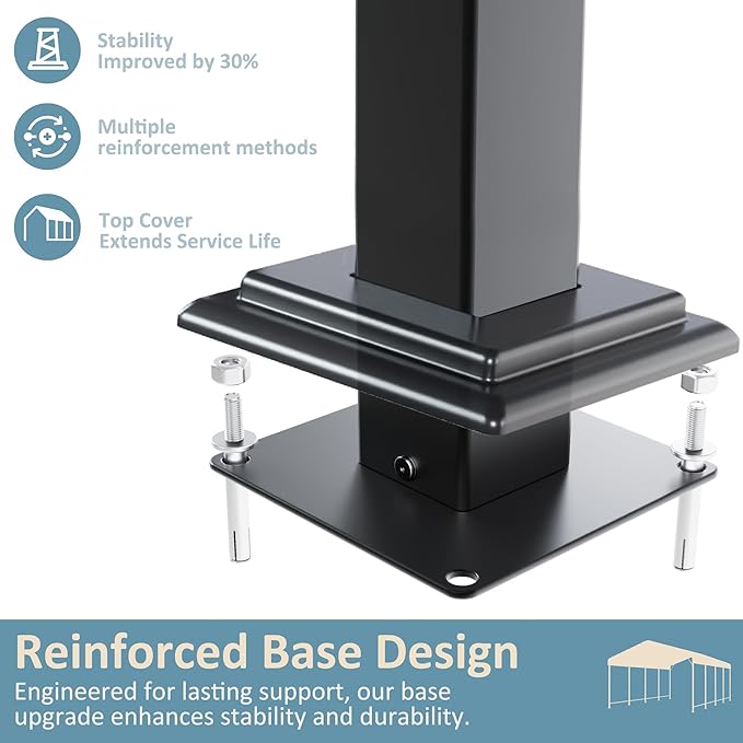 Carport 12x20 FT Metal Carport with Enhanced Base Outdoor Heavy Duty Garage Galvanized Car Shelter for Pickup, Boat, Car and Tractors