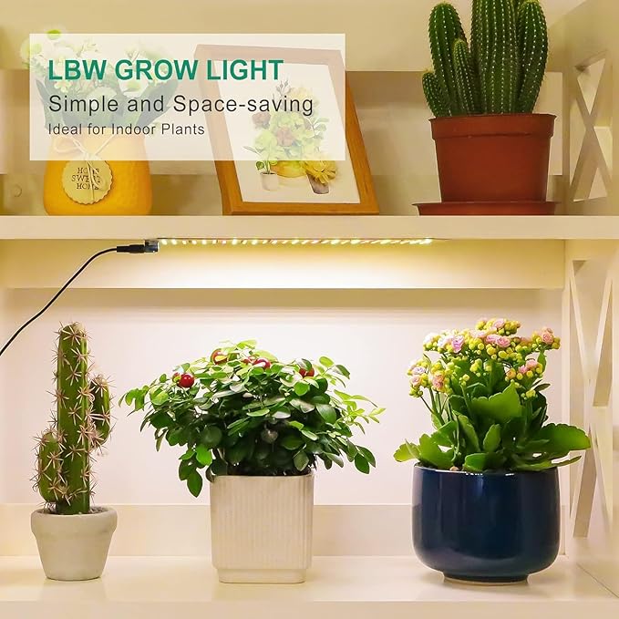 LBW Plant Grow Light, Full Spectrum Plant Light for Indoor Growing, 270 LEDs Growing Lamp with Auto On/Off Timer 4/8/12H, 3 Lighting Modes, 10 Dimmable Levels, 2 Pack