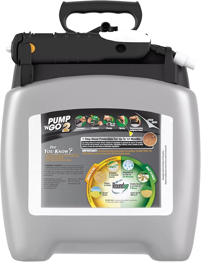 Roundup Dual Action 365 Weed & Grass Killer Plus 12 Month Preventer with Pump 'N Go 2 Sprayer, 1.33 gal.
