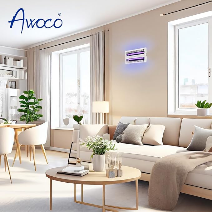 Awoco 11W 100V-240V LED Wall Mount or Table Standing Sticky Fly Trap Lamp for Capturing Flies, Mosquitoes, Moths and Flying Insect (Fly Trap)