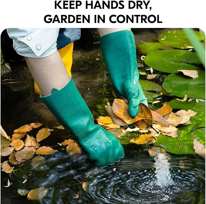 Vgo... Extra Long Gardening Gloves with Fresh Rich Aromas,Waterproof,Slip-Resistant,Chemical-Resistant Glove for Gardening,Outdoor Work(TP1117)