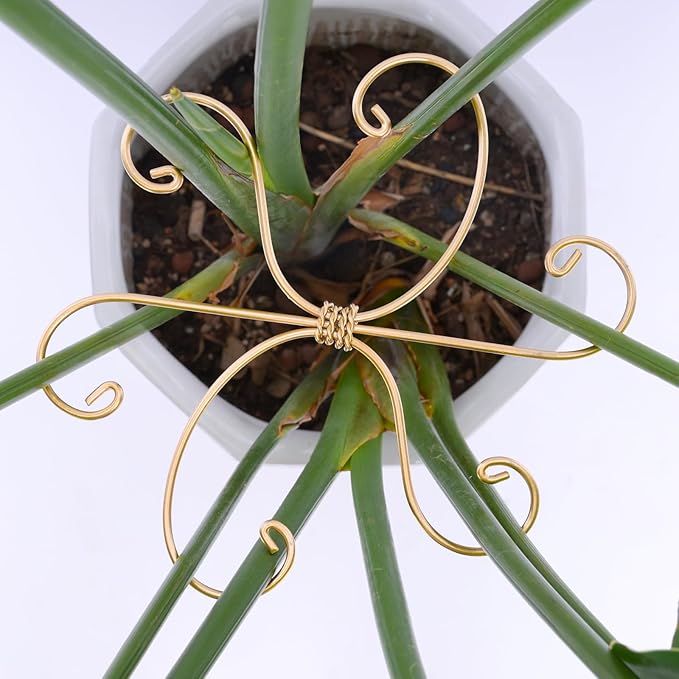 5PCS 7.5 Inch Monstera Plant Stem Support Hook - Premium Metal Structure for Indoor Plants, Durable and Elegant Stem Holder with Soft Touch Clips for Stable Growth