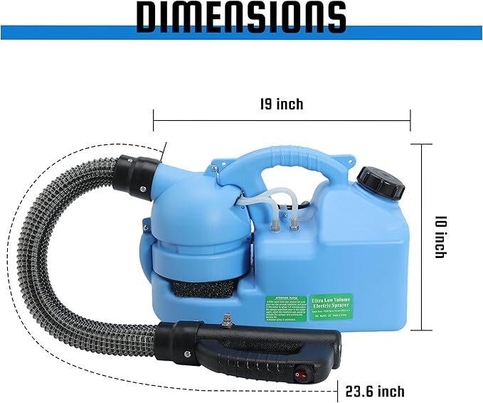 7L (1.85 Gallon) Electric ULV Fogger Machine, Portable Fogger Sprayer Machine Electric Atomizer Ultra Low Volume Sprayer for Home Indoor and Outdoor Cleaning Spraying Use, 2 Pack