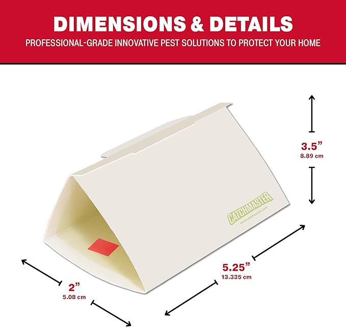 Catchmaster Pantry Pest & Moth Traps 2-Pk, Bug Killer for Kitchen Storage & Pantry Cabinet, Sticky Moth Traps for House, Protect Pet Food, Kitchen Cabinets Storage, Pet Safe Glue Trap