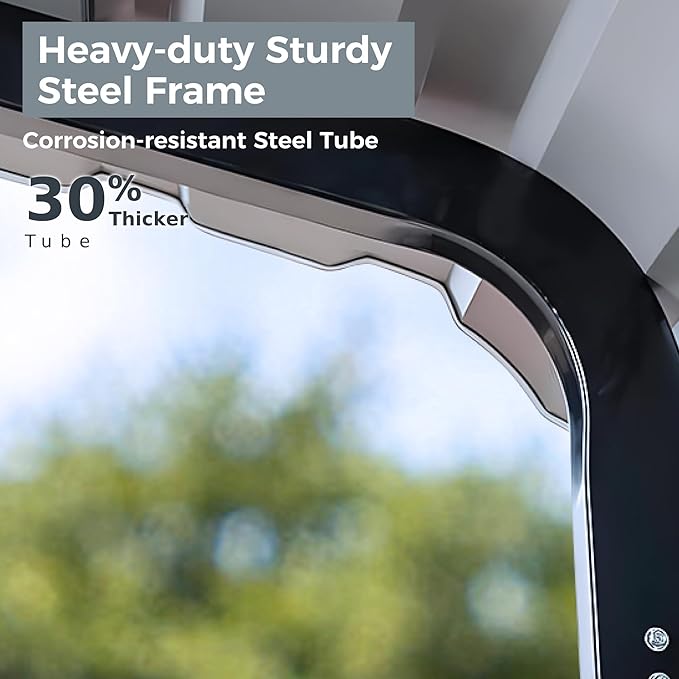 GREEN PARTY 12 x 25 ft Metal Carport Kits with Galvanized Steel Roof & Removable Sidewalls, Heavy Duty Metal Carport Canopy, Outdoor Car Tent Metal Garage Shelter for Car, SUV, Truck and Boats, Gray