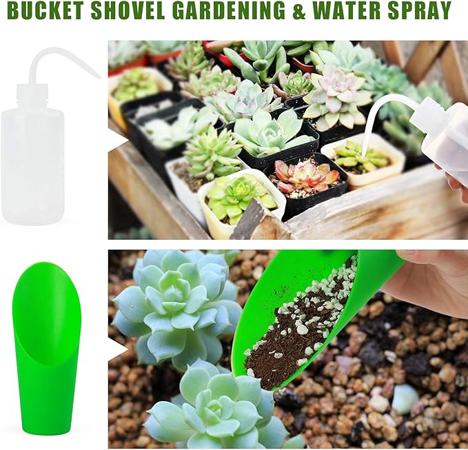 13 Pieces Succulent Tools Kit with Organizer Bag, Gardening Tool Set with Tote,Mini Succulent Garden Tool Kit Succulent Bonsai Planter Set Indoor Gardening,Miniature Indoor Fairy Planting Care Green