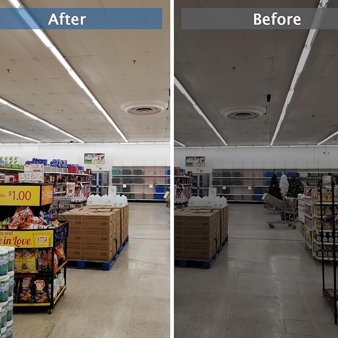 48 Inch LED Bulbs (25 Pack), T8 T10 T12 65W Equivalent Fluorescent Replacement, 24W 3120Lm, 6500K Cool White, Type A+B 4 Foot Tube Light for Office Shop Light, Remove Ballast or Plug & Play