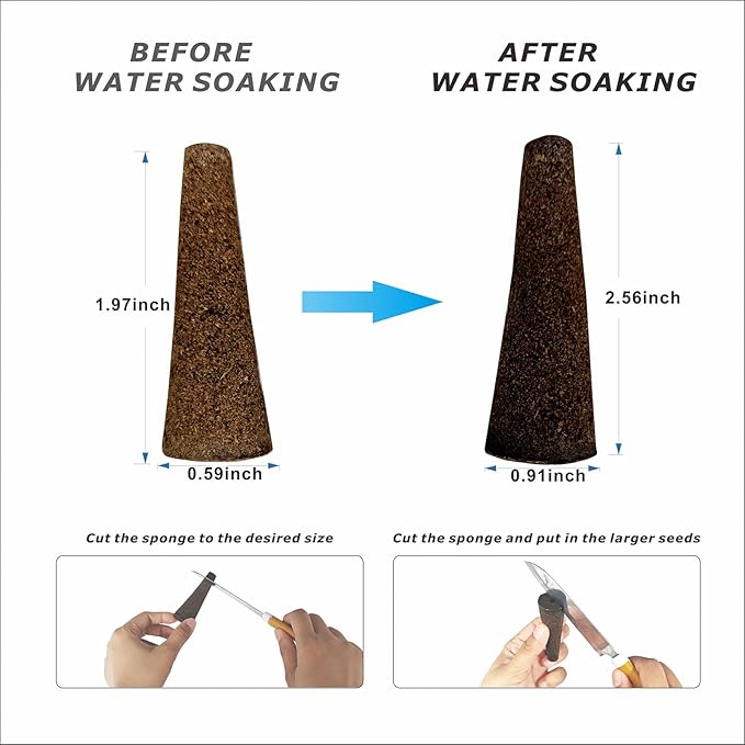 Seed Pods Kit for Hydroponics System, Includes 50 Grow Sponges, 50 Labels, 10 Grow Domes, 10 Grow Baskets and 1 Tweezers