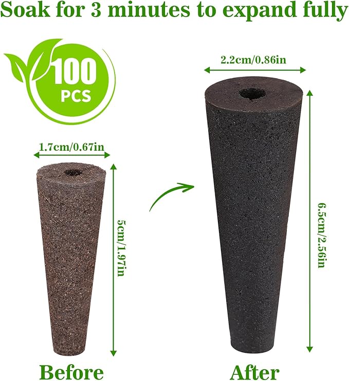 100 pcs Grow Sponges for Hydroponics Compatible with AeroGarden, Hydroponics Growing System Pods, General Hydroponics Rapid Rooter, Starter Plug for Seeds or Cuttings