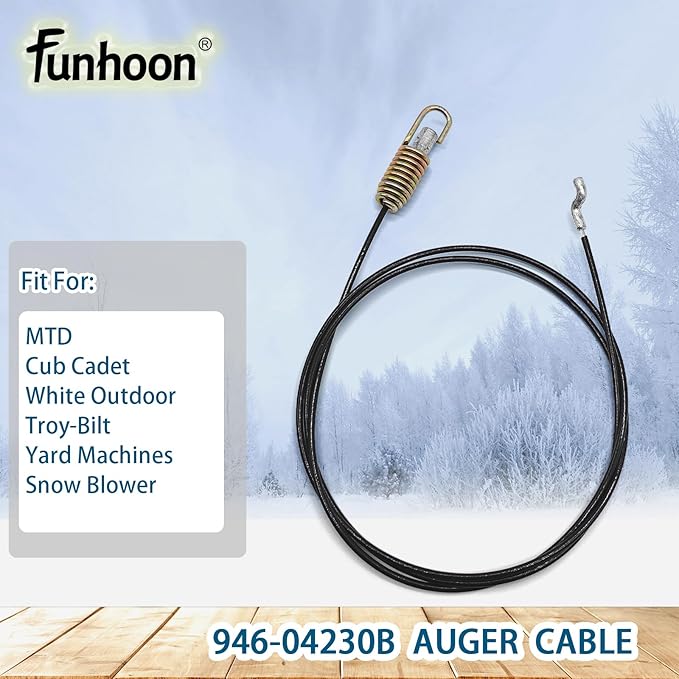 946-04230B Auger Clutch Cable for Cub Cadet Craftsman MTD Yard Machines Troy-Bilt Columbia White Outdoor Snow Blowers Replaces 746-04230 746-04230A 746-04230B 946-04230 946-04230A