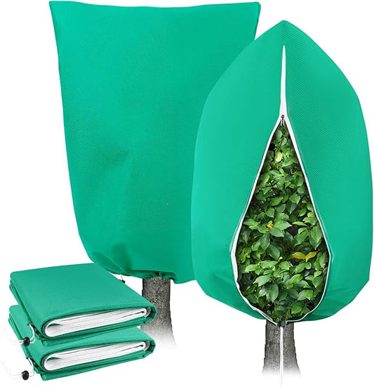 2 Pack Plant Covers Freeze Protection for Winter, 2.2oz/yd² Frost Blankets Cloths With Zipper/Drawstring (84" X 72"), Large Plant Frost Protection Covers Outdoor, for Shrub Bush Fruit Tree Potte