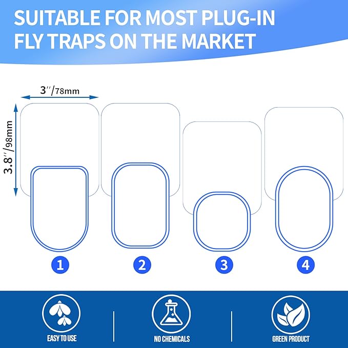 40 Pack Refill Glue Cards, Saferr Home Fly Trap Refill Compatible with Saferr Home SH502, S23005-06