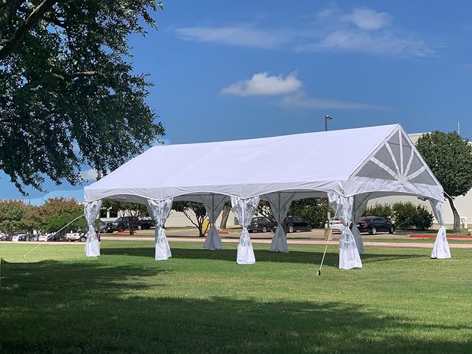 DELTA 30'x20' PE Marquee Tents for Parties, Party Tent, Carpas para Fiestas, Outdoor Wedding Tent, Heavy Duty Waterproof Canopy, Outdoor Event + Storage Bags