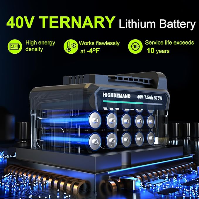 Leaf Blower Cordless with Battery - 40V Powerful Electric Leaf Blower, 600CFM &180MPH and Variable-Speed with 7.5Ah Battery and Charger for Lawn Care, Patio, Dust, Blowing Leaves (Orange)