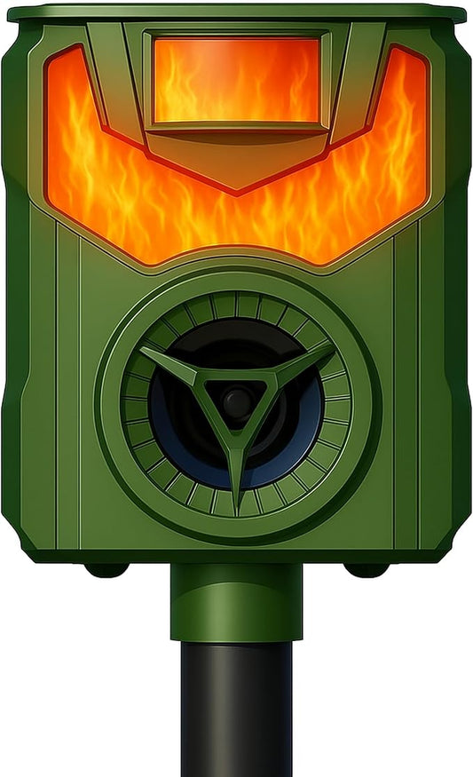 StepsGuard Solar Ultrasonic Animal Repeller – 110° PIR Motion Sensor, 5 Modes, IP44, LED Flash & 90 dB Alarm, Solar + USB-C Recharge | Repels Cats, Dogs, Deer, Squirrels, Raccoons & Birds | 1-Pack