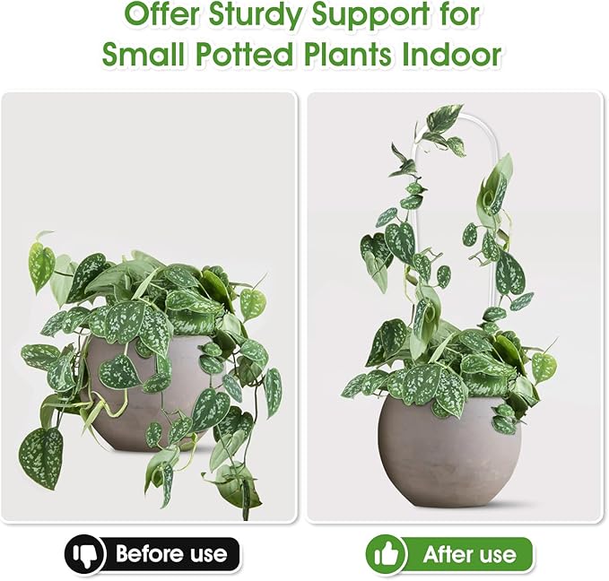 2 Pack U-Shaped Clear Acrylic Trellis for Indoor Plants, Small Plant Trellis for Potted Plants Climbing Plants, Plant Support Hoya Trellis for Vine Ivy Hoya Indoor Outdoor