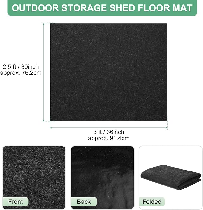Outdoor Storage Shed Mat, 2.5x3 FT Waterproof Small Shed Flooring Mat for Patio Furniture Floor Protecting from Wear/Liquid/Dust/Oil, Non-Slip Carport Pad [Grey]