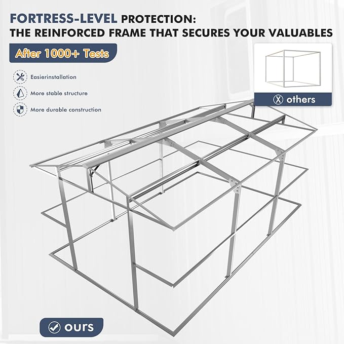 Metal Shed 10x16 FT Large with Customizable Skylight and Reinforced Steel Frame, Heavy-Duty Galvanized Steel Big Garden Sheds with Lockable Doors,4 Pane Windows, Large Utility Tool Sheds