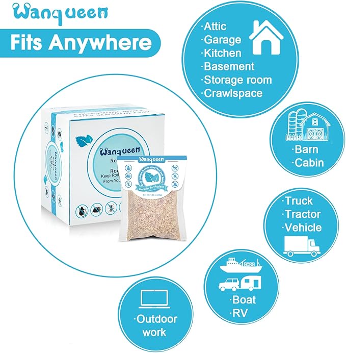 8 Pack Rodent Repellent Pouches with Peppermint Oil, Mouse Deterrent, Mice Repellent Indoor& Outdoor, Best Mouse Repellent, Natural Rat Repellents for House - Safe for Pets and Kids