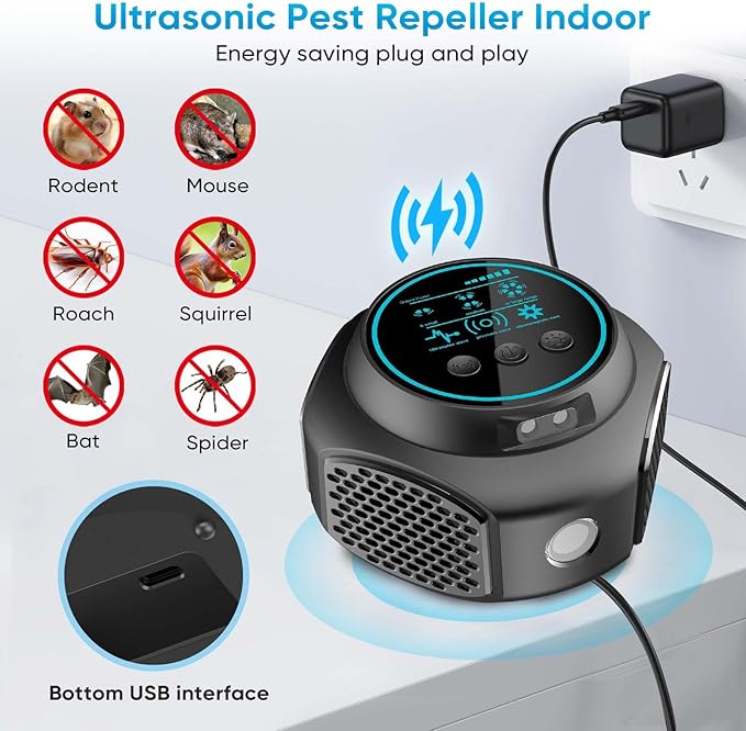 Ultrasonic Pest Repellent Plug in & Mouse Repeller Indoor, 360° Ultrasonic Repellent for Mouse, Rodent, Squirrel, Roach, Ant, Pest Control for Home, Kitchen, Office, Warehouse, Hotel