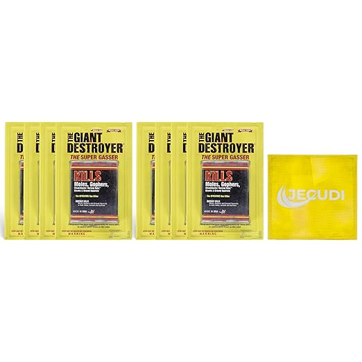 Giant Destroyer Smoke Bomb Gasser – Rodent & Pest Control for Gophers, Moles, Groundhogs & Rats – 8 Pack (32 Tubes) Jecudi Towel