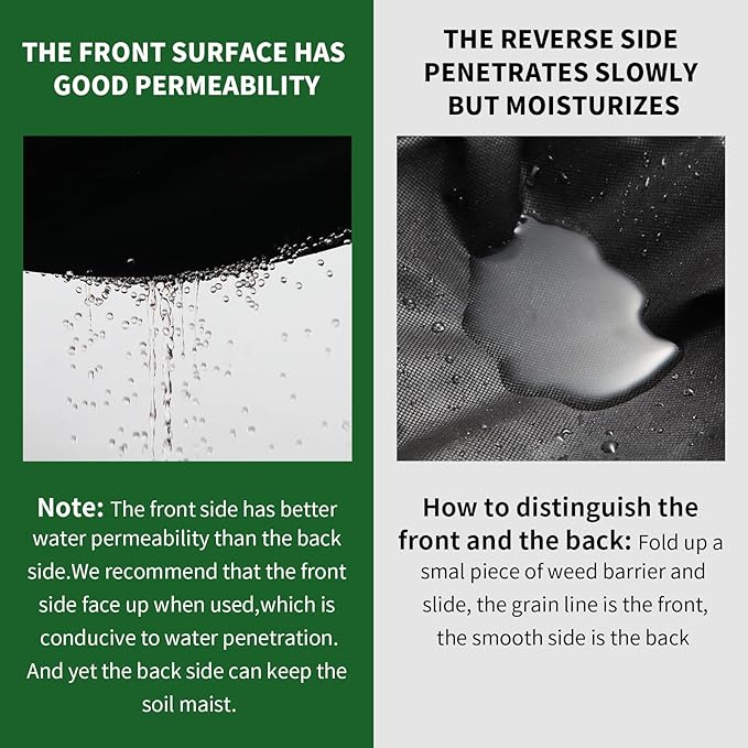 Non-Woven Weed Barrier Landscape Fabric, Durable Heavy-Duty Weed Removal Block, Easy to Set, Excellent Weed Control (3.2 oz) (3.2FT*98FT)