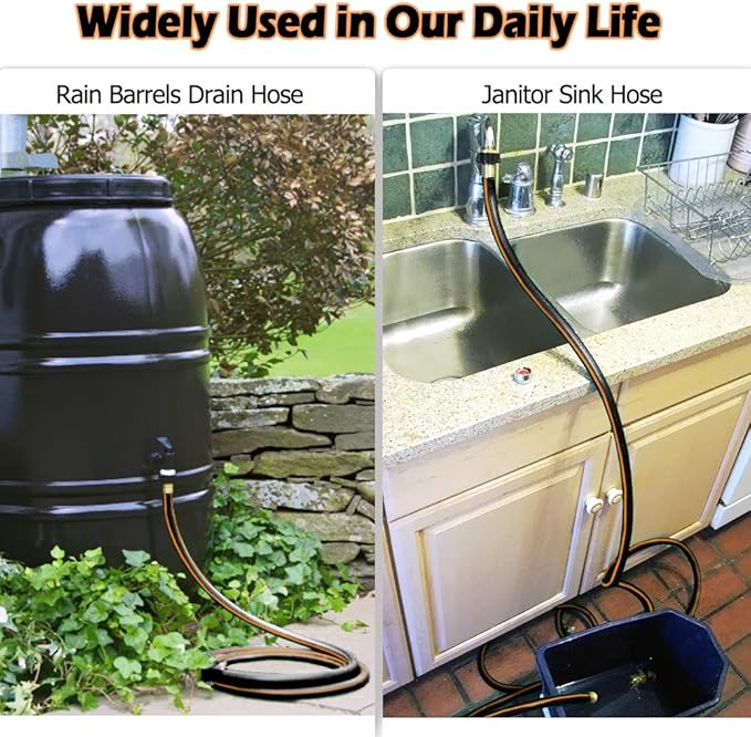 Solution4Patio Leader Short Garden Hose 5/8 in. x 10 ft. -Kink Free, No Leaking, Male/Female Fittings -Heavy Duty Durable Flexible Lightweight Water Pipe -Brass Aluminum Ends for Household & Yard Use